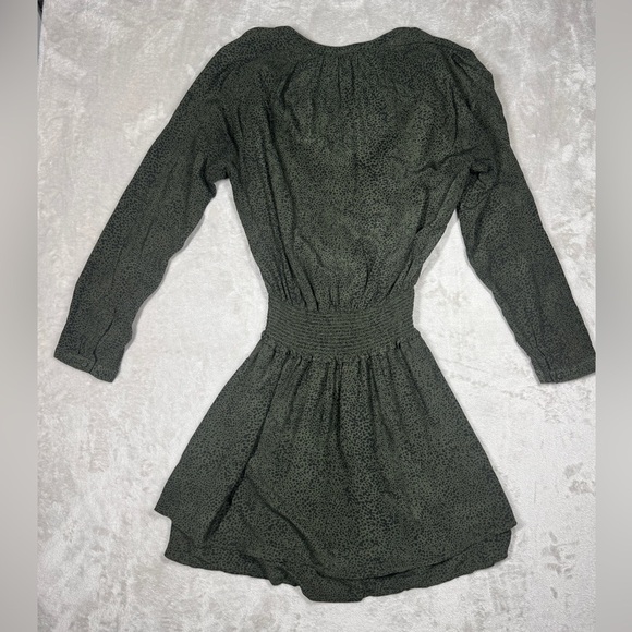 Rails Jasmine Olive Speckled Tiered Button Front Mini Boho Green Dress Size XS - Picture 11 of 16